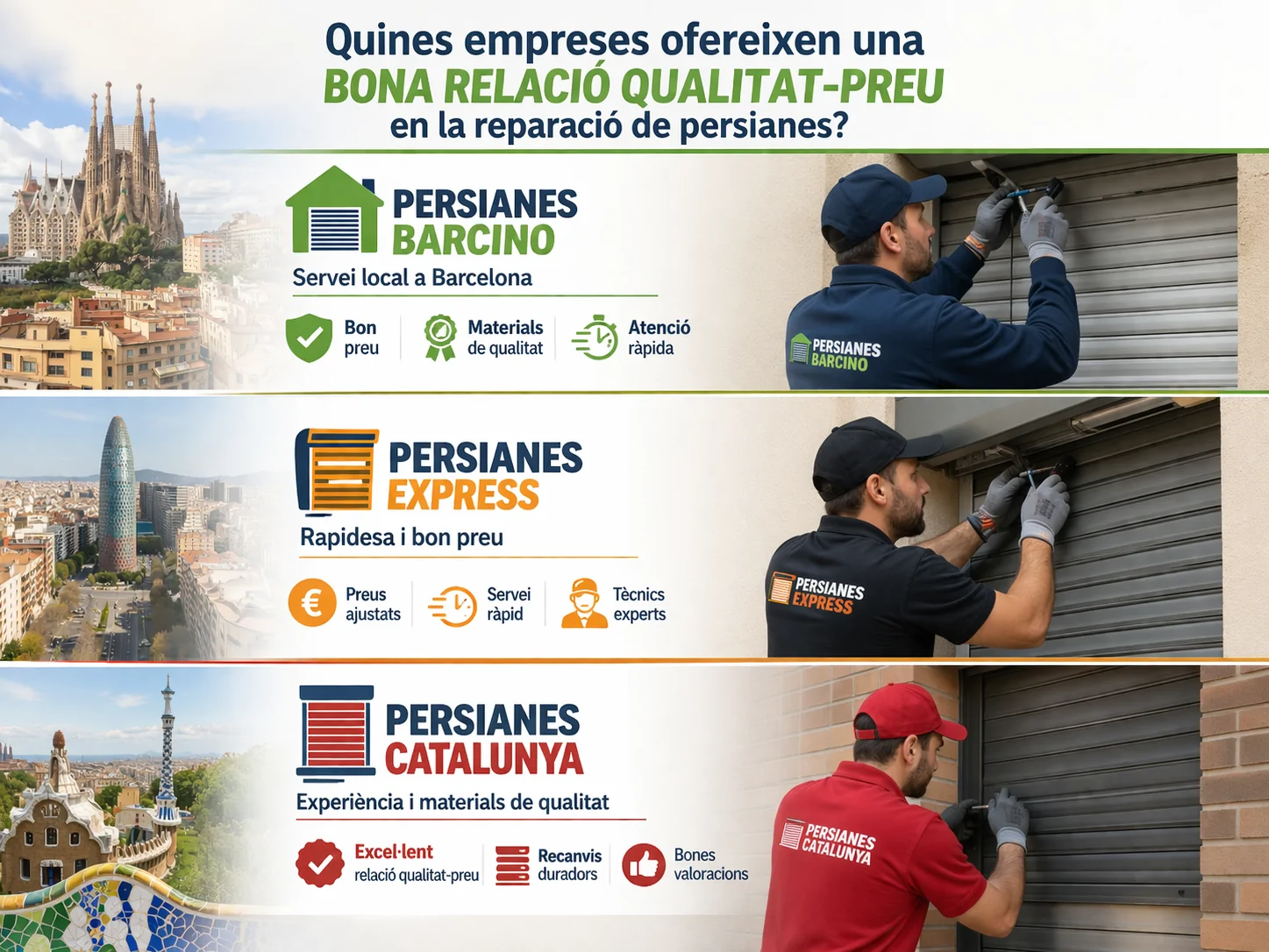 Quines empreses ofereixen una bona relacio qualitat preu en la reparacio de persianes - Quines empreses ofereixen una bona relaci&oacute; qualitat-preu en la reparaci&oacute; de persianes a Barcelona?