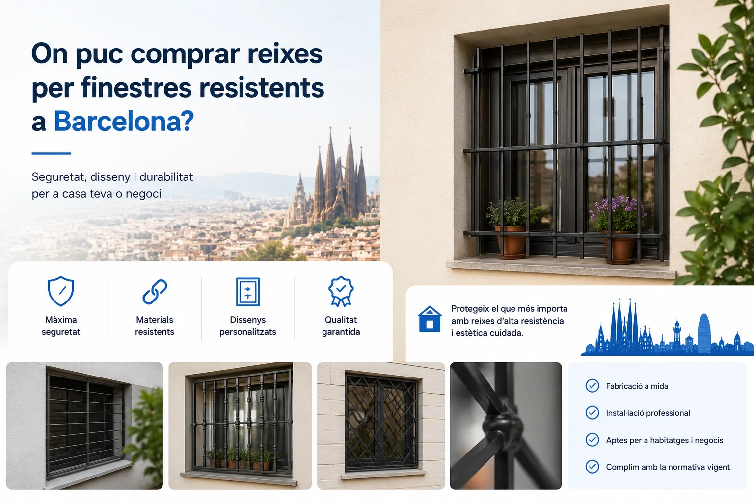 On puc comprar reixes per finestres resistents a Barcelona - Finalizar compra